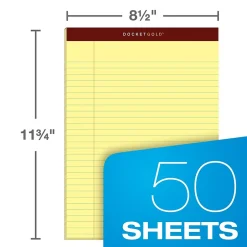 TOPS Docket Gold Notepads, 8.5" x 11.75", Canary, 50 Sheets/Pad, 12 Pads/Pack (63950) Outlet