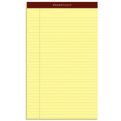 TOPS Docket Gold Notepads, 8.5" x 14", Canary, 50 Sheets/Pad, 12 Pads/Pack (63980)