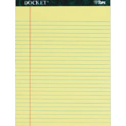 TOPS Docket Notepad, 8.5" x 11.75", Wide Ruled, Canary, 50 Sheets/Pad, 6 Pads/Pack (TOP63406) Discount