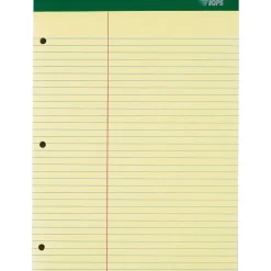 TOPS Double Docket Writing Tablet, 8-1/2" x 11-3/4", Law Ruled, Canary, 100 Sheets/Pad (63394) Discount