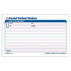 Hot 2-Part Carbonless Work Orders, 4.25"L x 7"W, 50 Sets/Book (46373) Business Forms