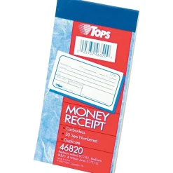 New 2-Part Money/Rent Receipt Book, 5.37" x 2.75", White, 50 Forms (46820) Accounting & Record Journals