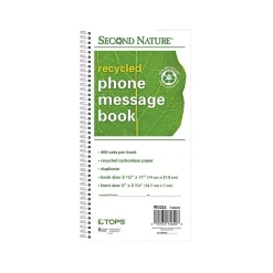 TOPS ® Phone Message Book, Ruled, 2-Part, 11" x 5 1/2" White/White, (74620) Hot