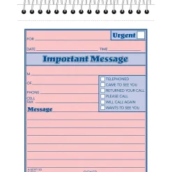 TOPS Phone Message Pad, 4-1/4" x 5-1/2", White/Canary, 50 Sheets/Pad (4010) Clearance