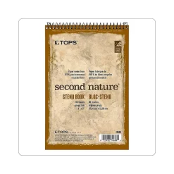 TOPS Second Nature Steno Pad, 6" x 9", Gregg Ruled, White, 80 Sheets/Pad (TOP 74688) Hot