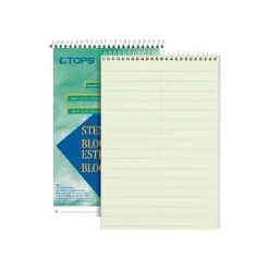 TOPS Steno Pad, 6" x 9", Gregg Ruled, Green tint, 60 Sheets/Pad (TOP 8001) New
