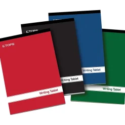 TOPS Writing Tablets, 6" x 9", Narrow Ruled, Assorted Colors, 100 Sheets/Pad, 4 Pads/Pack (E80228) Outlet
