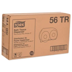 Tork ® Twin Jumbo Roll Bath Tissue Dispenser, 19.29 x 5.51 x 11.83, Smoke/Gray