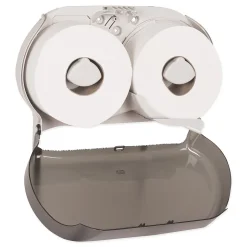 Tork ® Twin Jumbo Roll Bath Tissue Dispenser, 19.29 x 5.51 x 11.83, Smoke/Gray