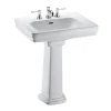 Sinks<Toto Promenade Rectangular Pedestal Bathroom Sink for 8 inch Center Faucets, Cotton White (LPT530.8N#01)