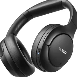 TOZO H10 Wireless Noise Cancelling Over-Ear Headphones, Bluetooth, Black (H10BLK)
