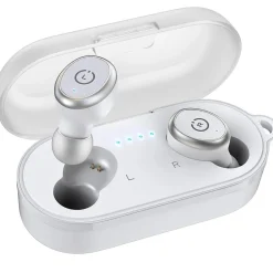 TOZO T10S Wireless Earbuds, Bluetooth, White (T10SWHT)