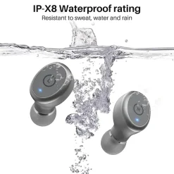 TOZO T10S Wireless Earbuds, Bluetooth, Gray (T10SGRY)