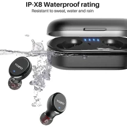TOZO T10S Wireless Earbuds, Bluetooth, Black (T10SBLK)