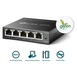 TP-LINK Easy Smart 5-Port Gigabit Ethernet Smart Switch, 10/100/1000 Mbps, Black (TL-SG105E)* Ethernet Switches & Splitters