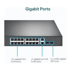 TP-LINK 18-Port Gigabit Ethernet PoE Unmanaged Switch, Black (TL-SG1218MP)* Ethernet Switches & Splitters