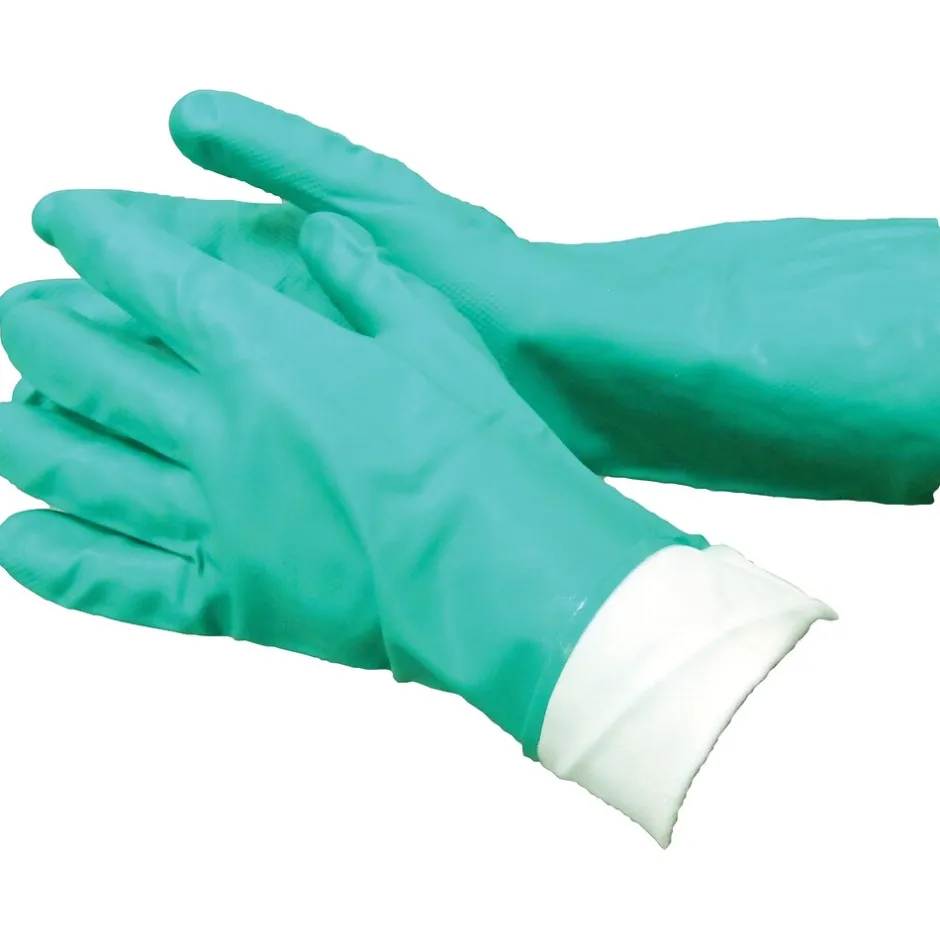 Work Gloves<Ambitex Tradex® Flock Lined Gloves, Green Nitrile, Extra Large, 12 Pair