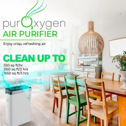 Air Purifiers<Treblab PUROXYGEN P500I H13 HEPA Filter Air Purifier,WiFi Enabled, White