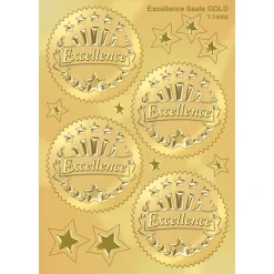 New TREND 2" Excellence (Gold) Award Seals Stickers (T-74003-6) Awards & Certificates