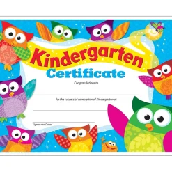 Sale Trend Kindergarten Certificate Owl-Stars!, 30 CT (T-17009) Awards & Certificates
