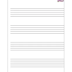 Outlet Trend Music Staff Wipe-Off Chart Laminated Paper Dry-Erase Whiteboard, 17" x 22", 6/Pack (T-27304-6) Dry Erase