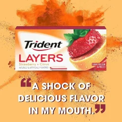 Gum & Mints<Trident Layers Sugar Free Wild Strawberry & Tangy Citrus Gum, 14 Pieces/Pack, 12/Box (AMC60001)