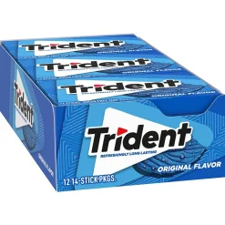 Gum & Mints<Trident Original Gum, 14 Pieces/Pack, 12/Box (MOZ01108)