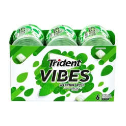 Gum & Mints<Trident Vibes Sugar Free Spearmint Rush Gum, 16 oz., 40 Pieces/Pack, 6/Pack (304-00082)