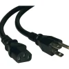 Power Cables<Tripp Lite 3-ft Standard Power Cord (M/M), NEMA 5-15P to IEC 60320 C13, Black (P006-003)