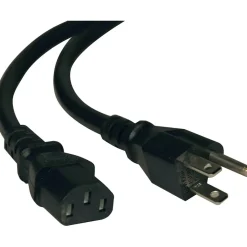 Power Cables<Tripp Lite 3-ft Standard Power Cord (M/M), NEMA 5-15P to IEC 60320 C13, Black (P006-003)