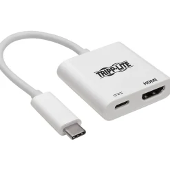 Usb Cables<Tripp Lite U444-06N-H4K6WC 0.5ft HDMI/Thunderbolt 3 A/V Cable, White (U444-06N-H4K6WC)