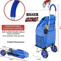 Hand Trucks & Dollies<Trolley Dolly Bigger Folding Hand Truck, 200 lb. Capacity, Blue (01-560)