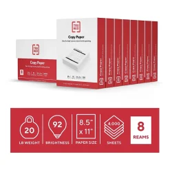 Online 8.5" x 11" Copy Paper, 20 lbs., 92 Brightness, 500 Sheets/Ream, 8 Reams/Carton (TR59702) Copy Paper