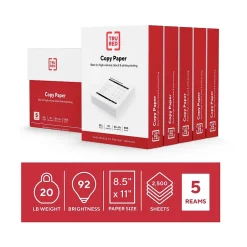Outlet ™ 8.5" x 11" Copy Paper, 20 lbs., 92 Brightness, 500 Sheets/Ream, 5 Reams/Carton (TR56960) Copy Paper