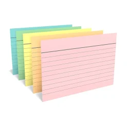 Outlet ™ 4" x 6" Index Cards, Lined, Assorted Colors, 100/Pack (TR51015) Index Cards