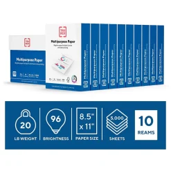Hot ™ 8.5" x 11" Multipurpose Paper, 20 lbs., 96 Brightness, 500 Sheets/Ream, 10 Reams/Carton (TR56962) Multipurpose Paper