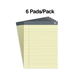 TRU RED ™ Achieve Notepad, 8.5" x 11.75", Wide Ruled, Canary, 50 Sheets/Pad, 6 Pads/Pack (TR57364)