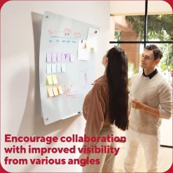 Online ™ Ergonomic Curved Magnetic Glass Dry-Erase Whiteboard, 4' x 3' (TR62094) Dry Erase