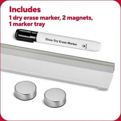 Online ™ Ergonomic Curved Magnetic Glass Dry-Erase Whiteboard, 4' x 3' (TR62094) Dry Erase