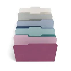 TRU RED ™ File Folders, 3-Tab, Letter Size, Assorted Jewel Tone Colors, 24/Pack (TR58171) New