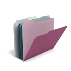 TRU RED ™ File Folders, 3-Tab, Letter Size, Assorted Jewel Tone Colors, 24/Pack (TR58171) New