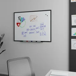 Clearance ™ Magnetic Steel Dry Erase Board, Black Frame, 4' x 3' (TR61181) Dry Erase