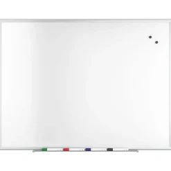 Outlet ™ Magnetic Steel Dry Erase Board, Satin Frame, 4' x 3' (TR61175) Dry Erase