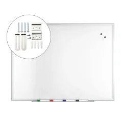 Outlet ™ Magnetic Steel Dry Erase Board, Satin Frame, 4' x 3' (TR61175) Dry Erase