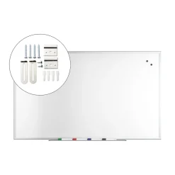 New ™ Magnetic Steel Dry Erase Board, Satin Frame, 5' x 3' (TR61176) Dry Erase
