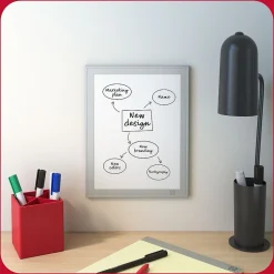 Discount Melamine Dry-Erase Whiteboard, Aluminum Frame, 8.5