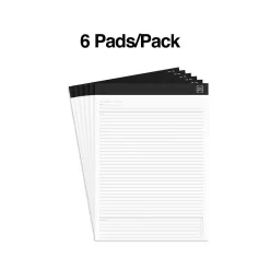 TRU RED ™ Notepads, 8.5" x 11.75", Meeting Agenda Format Ruled, White, 50 Sheets/Pad, 6 Pads/Pack (TR57380) Clearance