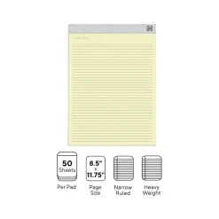 TRU RED Notepads, 8.5" x 11.75", Narrow Ruled, , 50 Sheets/Pad, 6 Pads/Pack (TR57377) Canary Clearance