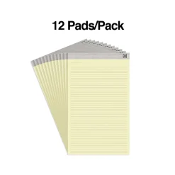 TRU RED ™ Notepads, 8.5" x 14", Wide Ruled, , 50 Sheets/Pad, 12 Pads/Pack (TR57386) Canary Hot