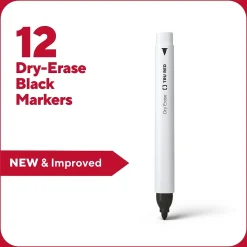 TRU RED ™ Pen Dry Erase Markers, Fine Tip, Black, 12/Pack (TR61435/TR54566) Best